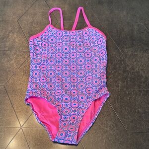 Old Navy Pink and Blue Kids One Piece Swimsuit